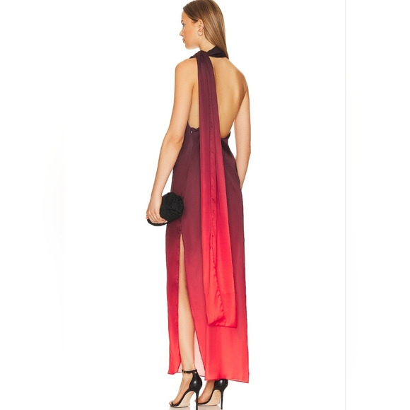 2S. NWT BAOBAB X REVOLVE ARI MAXI DRESS IN WINE OMBRE - Picture 4 of 6